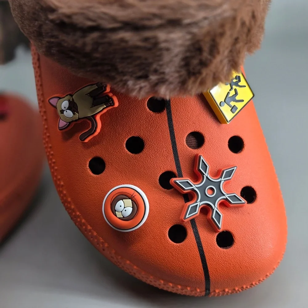 Crocs South Park Kenny Classic Lined Clog Unisex M8 W10 Orange Faux Fur 211499